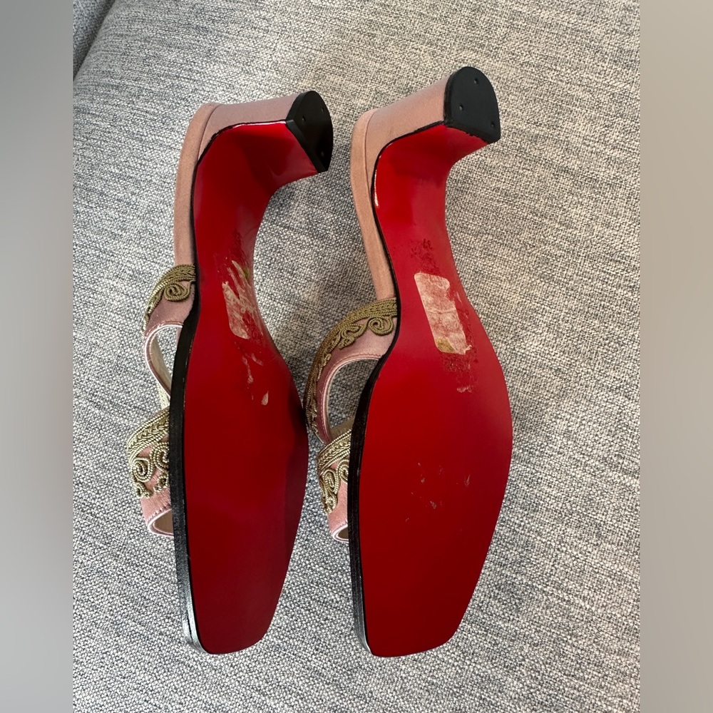 Christian Louboutin Pink Mule Sandal Heels - Picture 3 of 7
